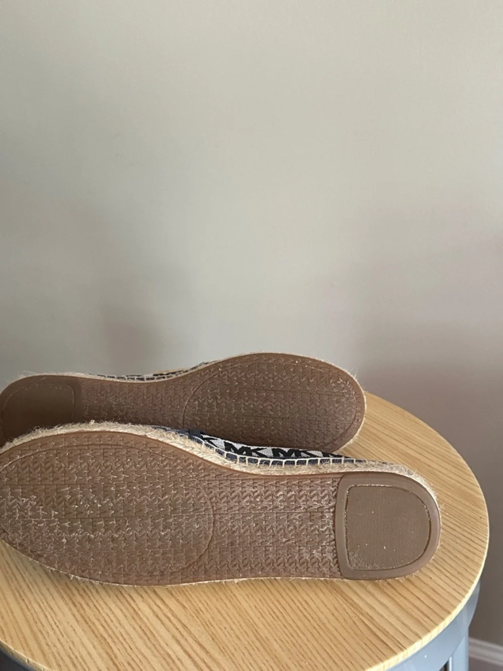 Michael Kors Navy and Cream MK Logo Espadrilles